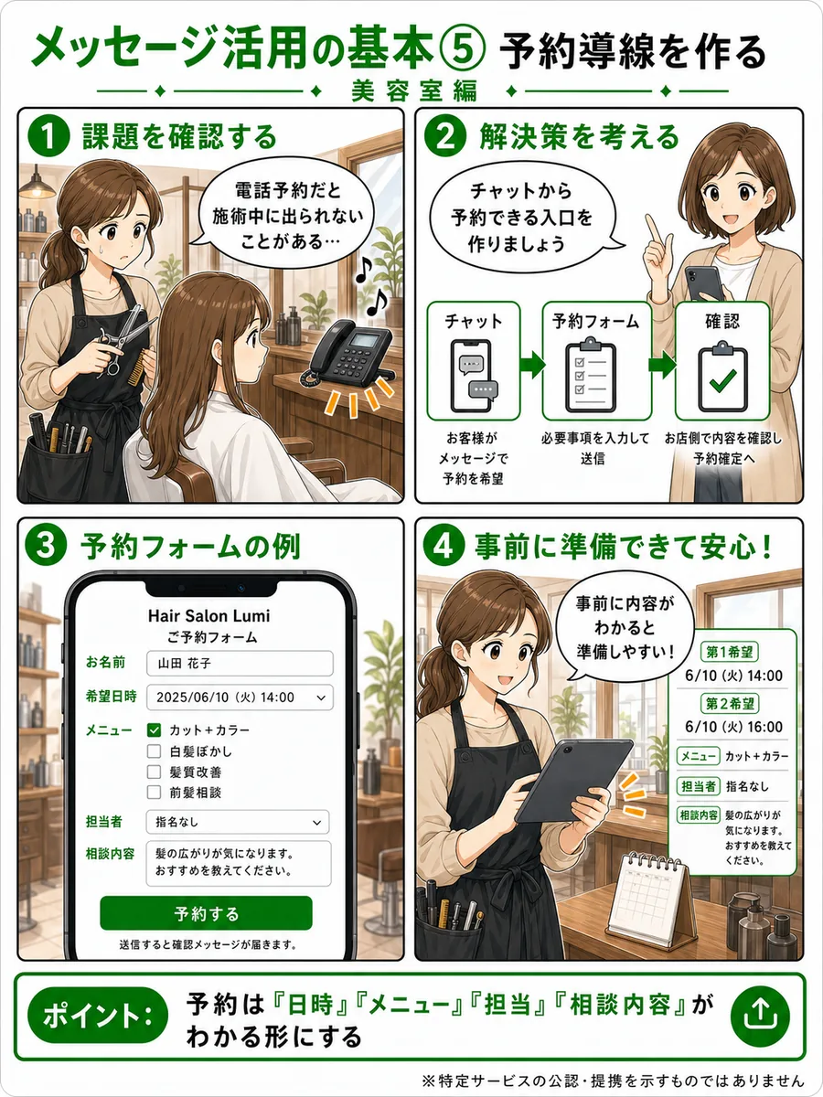 メッセージ活用の基本5 予約導線を作る