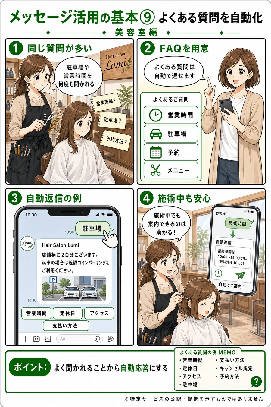 メッセージ活用の基本9 よくある質問を自動化